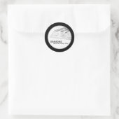 20 - 1.5インチ黒い建築ビジネステッカー ラウンドシール (バッグ)