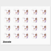 20 - 1.5インチBrunette Bker Purple Addressスタンプ ラウンドシール (シート)