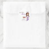 20 - 1.5インチBrunette Bker Purple Addressスタンプ ラウンドシール (バッグ)