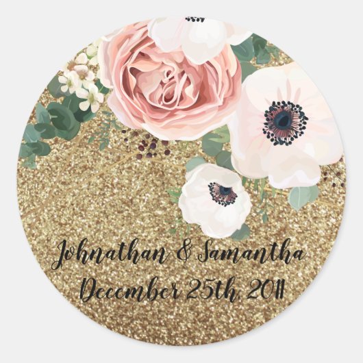 20 - 1.5インチFavy Stickers Geometric Gardenバラ ラウンドシール (正面)