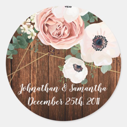 20 - 1.5インチFavy Stickers Geometric Gardenバラ ラウンドシール (正面)