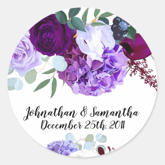 20 - 1.5インチW上のラベンダーハイビスカスに好意を持つ ラウンドシール (正面)