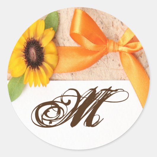 20 - 1.5封筒用シールひまわり素朴国 ラウンドシール (正面)