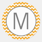 20 - 1.5封筒用シールイエローグレーシェブロン ラウンドシール (正面)