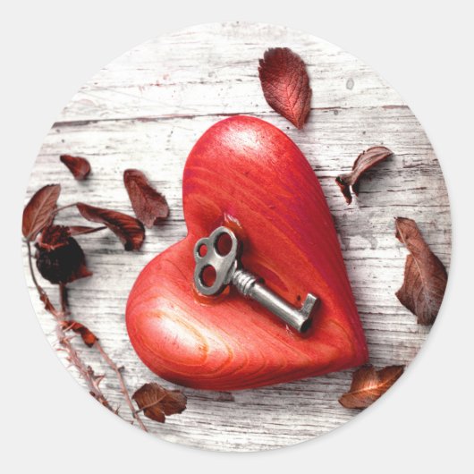 20 - 1.5封筒用シールカントリーウッド鍵へ私のヘア ラウンドシール (正面)