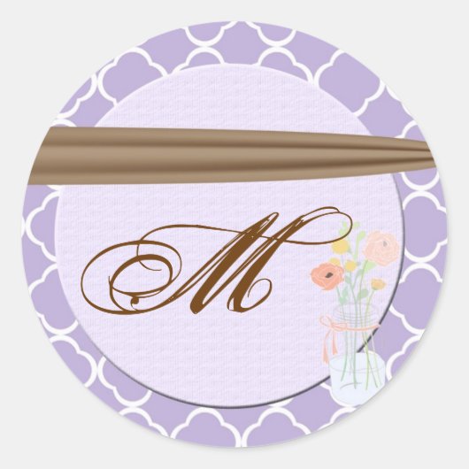 20 - 1.5封筒用シールカントリーメイスンジャー花 ラウンドシール (正面)