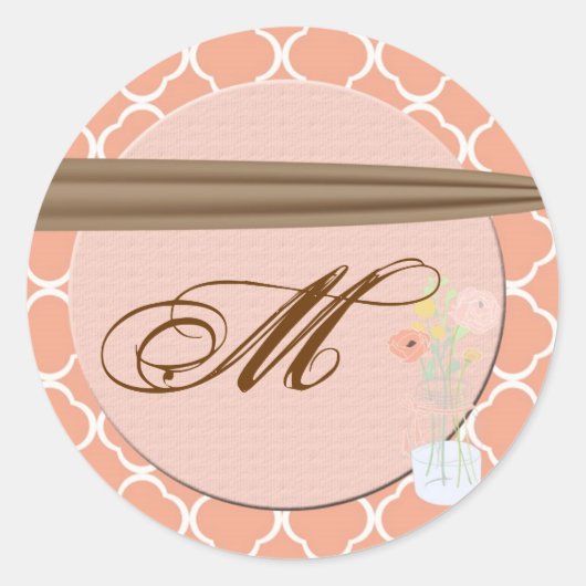 20 - 1.5封筒用シールカントリーメイスンジャー花 ラウンドシール (正面)