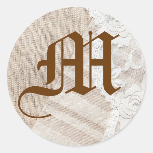 20 - 1.5封筒用シールカントリーレースハンカチ ラウンドシール (正面)