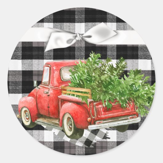 20 - 1.5封筒用シールクリスマストラッククリスマスバフ ラウンドシール (正面)