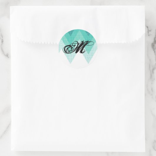 20 - 1.5封筒用シールグラデーションティール(緑がかった色) ラウンドシール (バッグ)