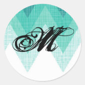 20 - 1.5封筒用シールグラデーションティール(緑がかった色) ラウンドシール (正面)