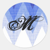 20 - 1.5封筒用シールグラデーションブルーシェブロン ラウンドシール (正面)