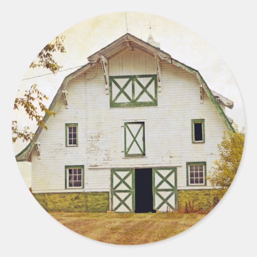 20 - 1.5封筒用シールサンセットバーンカントリー素朴 ラウンドシール (正面)