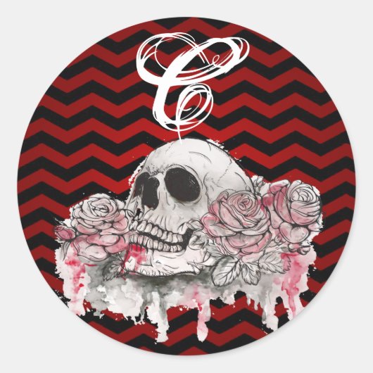 20 - 1.5封筒用シールスカルバラゴシックChevron bl ラウンドシール (正面)