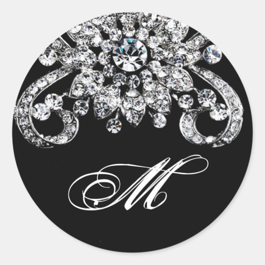 20 - 1.5封筒用シールダイヤモンドジュエリーネックレス ラウンドシール (正面)