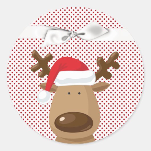 20 - 1.5封筒用シールトナカイクリスマスポー ラウンドシール (正面)