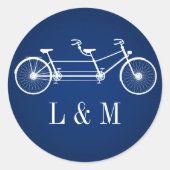 20 - 1.5封筒用シールネイビーブルーダブルバイク ラウンドシール (正面)