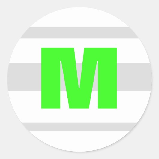 20 - 1.5封筒用シールネオモダンンストライプグリーン ラウンドシール (正面)