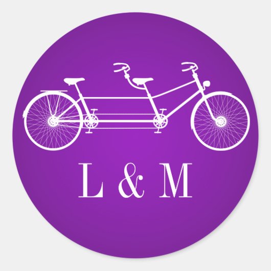 20 - 1.5封筒用シールパープルダブルバイク ラウンドシール (正面)