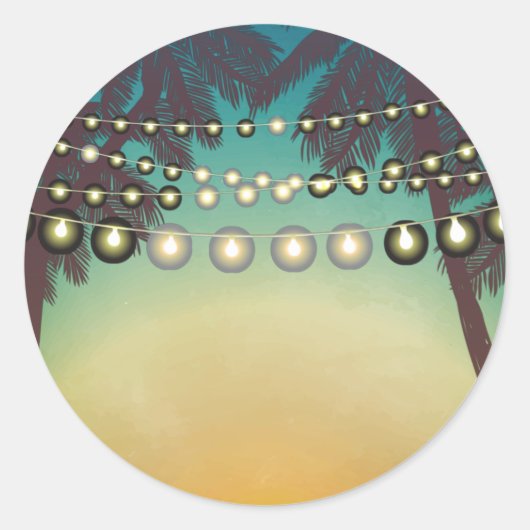 20 - 1.5封筒用シールビーチサンセットパームツリーシューター ラウンドシール (正面)