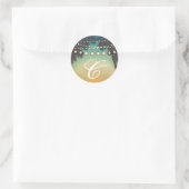 20 - 1.5封筒用シールビーチサンセットパームツリーズセント ラウンドシール (バッグ)