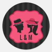 20 - 1.5封筒用シールフォーマル帽子エレガントレトロ ラウンドシール (正面)