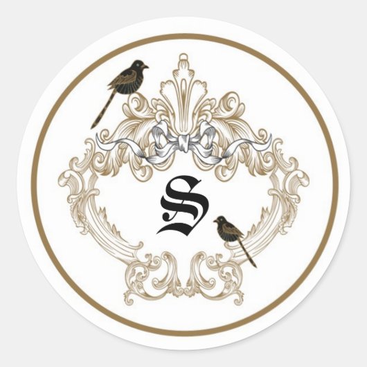 20 - 1.5封筒用シールフォーマル愛鳥ハト ラウンドシール (正面)