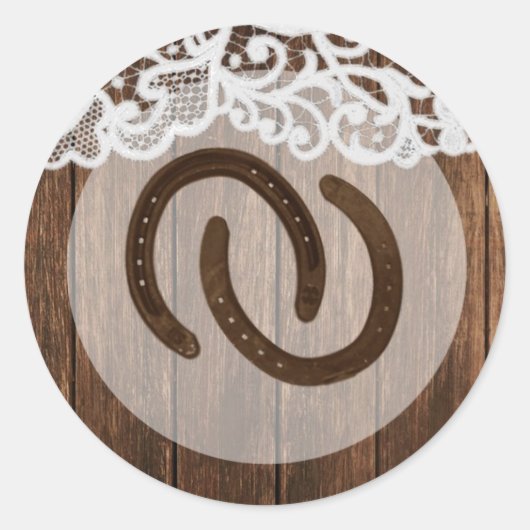 20 - 1.5封筒用シールホースシューズオンバーンウッド ラウンドシール (正面)