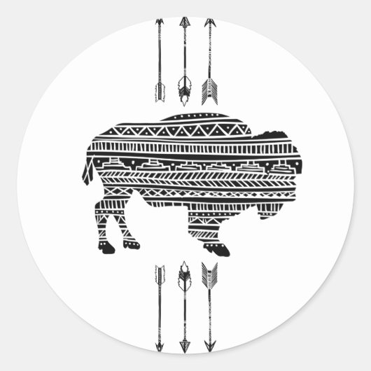 20 - 1.5封筒用シールボホバッファロートライバルパター ラウンドシール (正面)