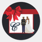 20 - 1.5封筒用シールマリンアフリカンアメ制服 ラウンドシール (正面)