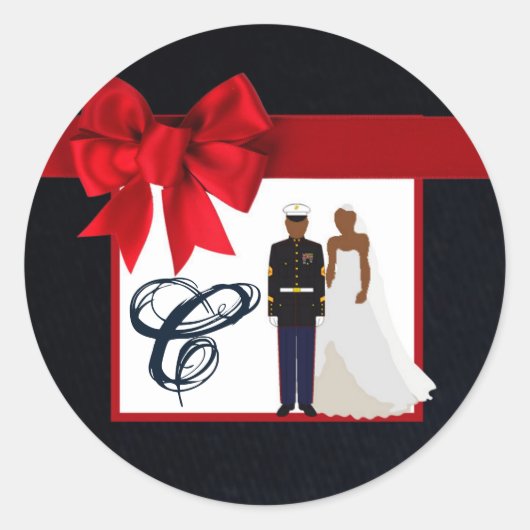 20 - 1.5封筒用シールマリンアフリカンアメ制服 ラウンドシール (正面)