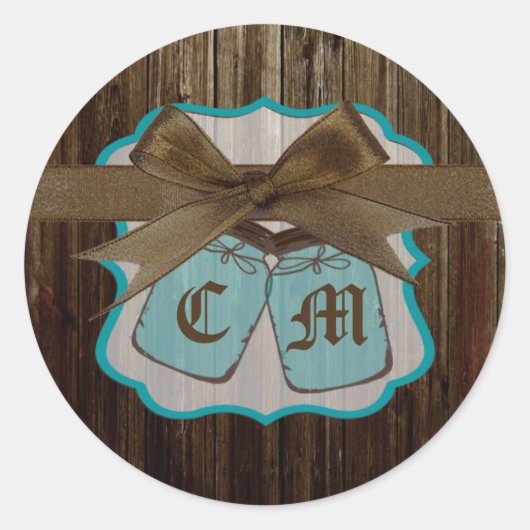 20 - 1.5封筒用シールメイスンジャーイニシャル 素朴 ラウンドシール (正面)