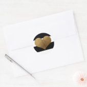 20 - 1.5封筒用シールモダンストライプ白黒 ラウンドシール (封筒)