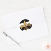 20 - 1.5封筒用シールモダンストライプ白黒 ラウンドシール (封筒)