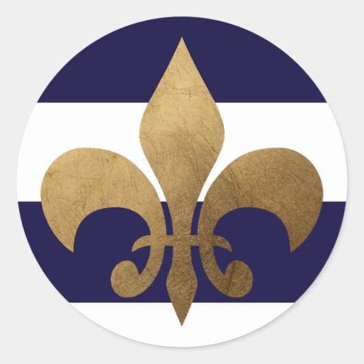 20 - 1.5封筒用シールモダンネイビストライプーホワイト ラウンドシール (正面)