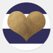 20 - 1.5封筒用シールモダンネイビストライプーホワイト ラウンドシール (正面)