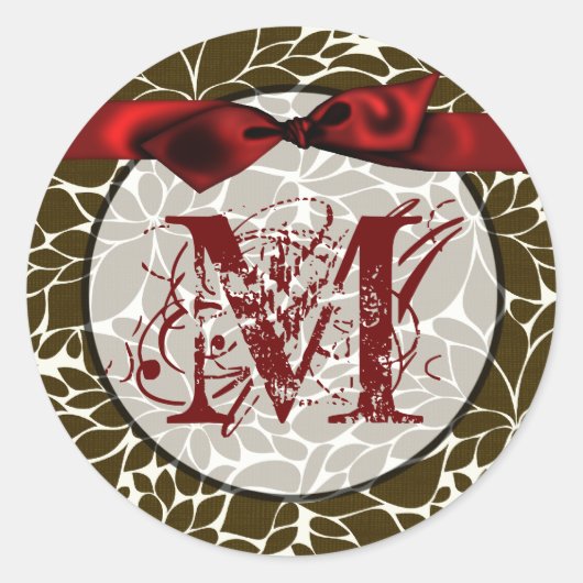 20 - 1.5封筒用シールモノグラムクリスマスクリスマス ラウンドシール (正面)