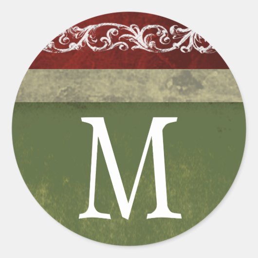 20 - 1.5封筒用シールモノグラムクリスマスクリスマス ラウンドシール (正面)