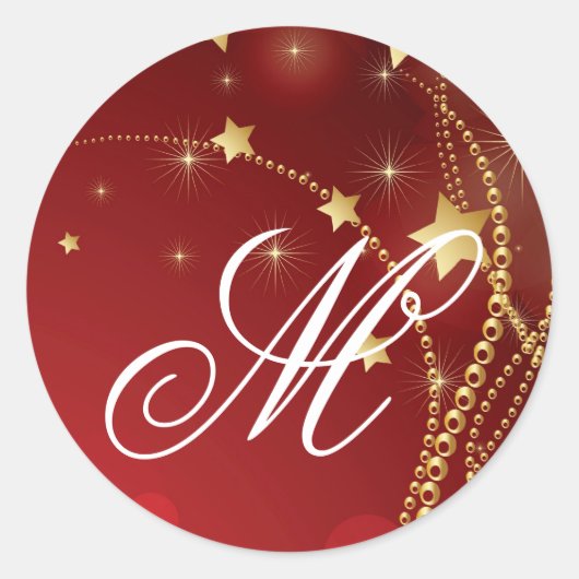 20 - 1.5封筒用シールモノグラムクリスマスクリスマス ラウンドシール (正面)
