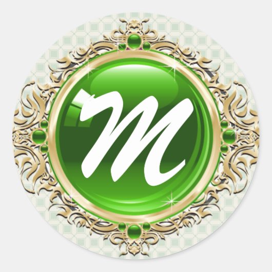 20 - 1.5封筒用シールモノグラムクリスマス ラウンドシール (正面)