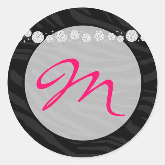 20 - 1.5封筒用シールモノグラムゼブラダイヤモンド ラウンドシール (正面)