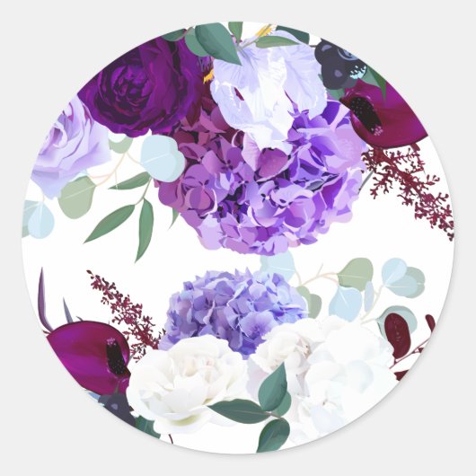 20 - 1.5封筒用シールラベンダーハイビスカスオンワイ ラウンドシール (正面)