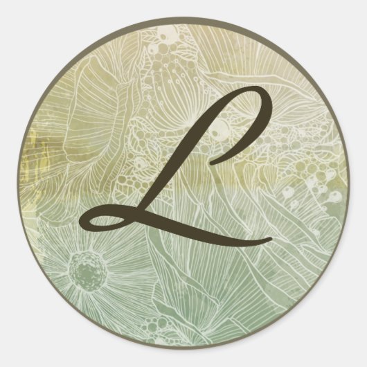 20 - 1.5封筒用シールヴィンテージフローラアンティーク ラウンドシール (正面)