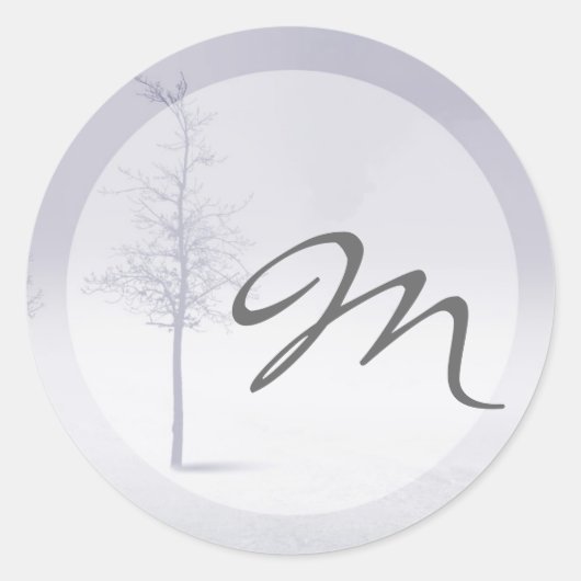 20 - 1.5封筒用シール冬ワンダーランドツリー ラウンドシール (正面)