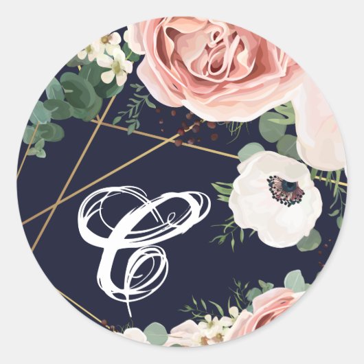 20 - 1.5封筒用シール幾何学園バラ海軍 ラウンドシール (正面)