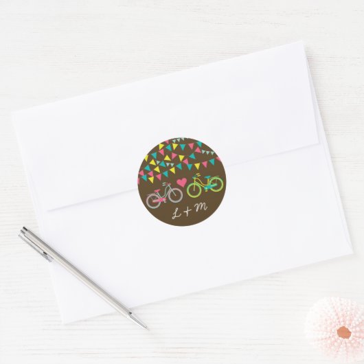 20 - 1.5封筒用シール愛好家自転車 ラウンドシール (封筒)