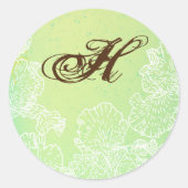 20 - 1.5封筒用シール春ハイビスカスフラワー ラウンドシール (正面)