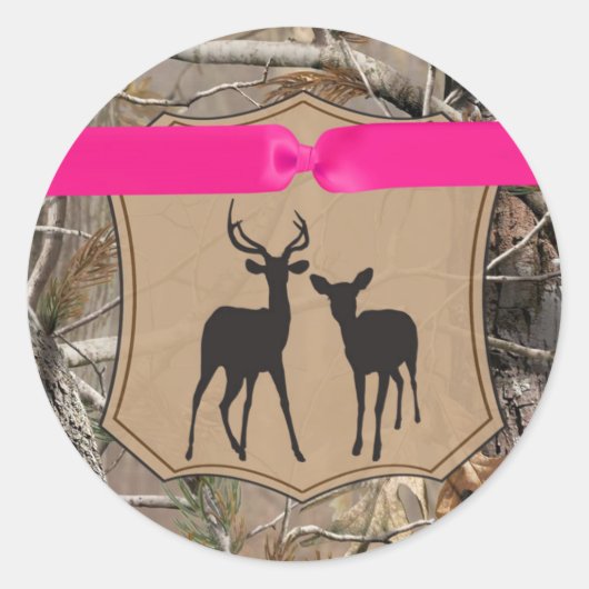 20 - 1.5封筒用シール狩りディアドードバック迷彩柄 ラウンドシール (正面)
