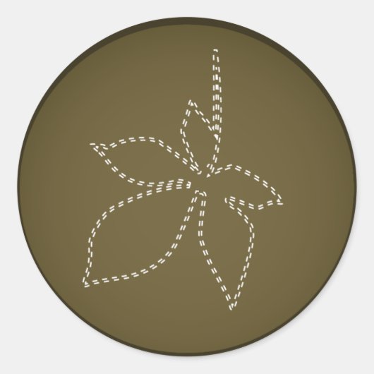 20 - 1.5封筒用シール秋のフローラ秋茶色 ラウンドシール (正面)