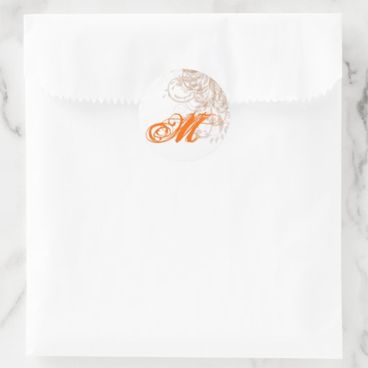 20 - 1.5封筒用シール秋フィリグリー秋の渦巻き ラウンドシール (バッグ)